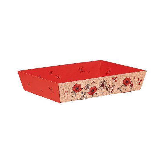 Corbeille carton rectangulaire Eveil Champêtre 37X28X7.3Cm