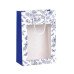 Sac en papier Toile de Jouy blanc et bleu avec fenêtre - 20 x 10 x 29 cm